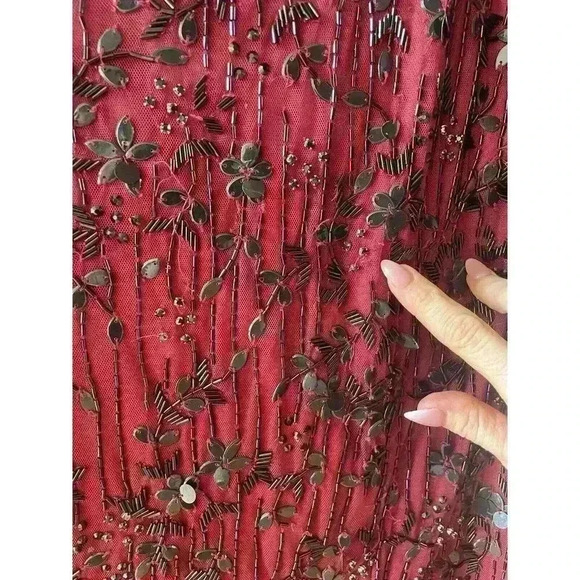 Mac Duggal 5940 Burgundy Red Black Evening Gown Dress Plus 20W - Picture 11 of 13